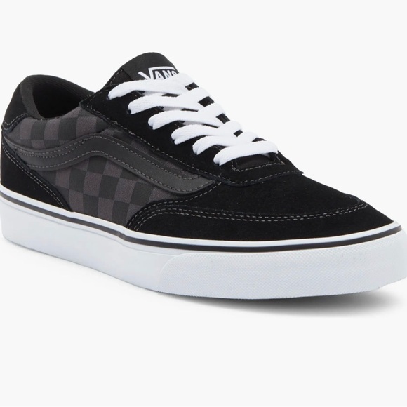 Vans Men's Brooklyn Black and Gray Checkered Sneakers